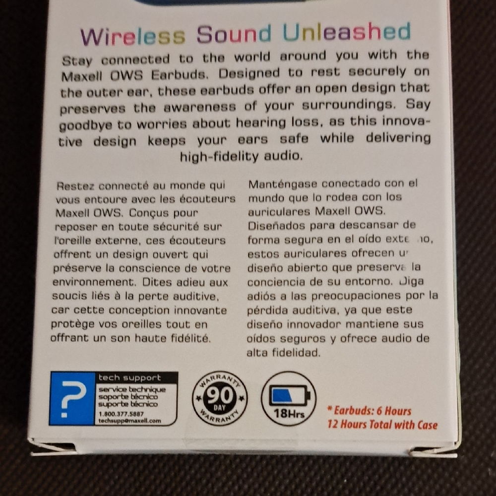 Maxell Blue Open Wireless Earhooks - Picture 7 of 11
